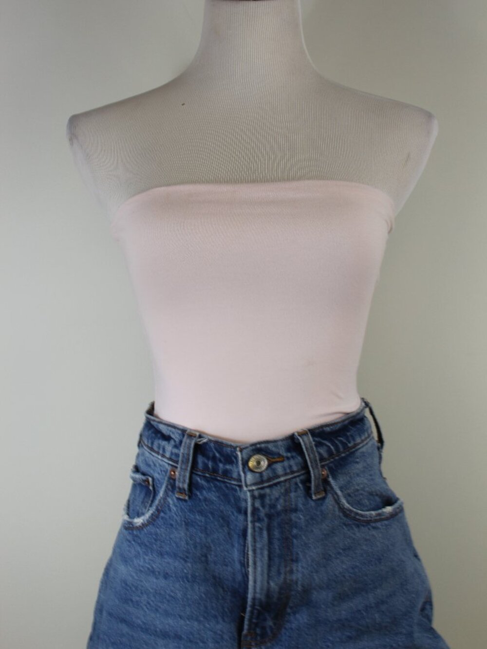 Brandy Melville Strapless Tube Top Stretch Knit Bandeau Basic Fitted Summer